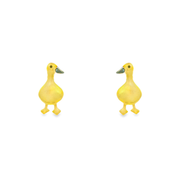 Duck 1 micron gold plated silver earrings